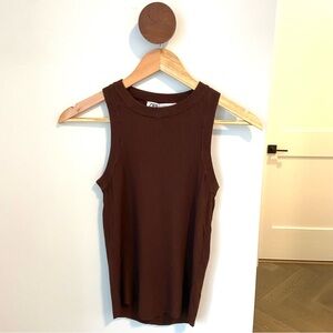 Brown Sleeveless Top